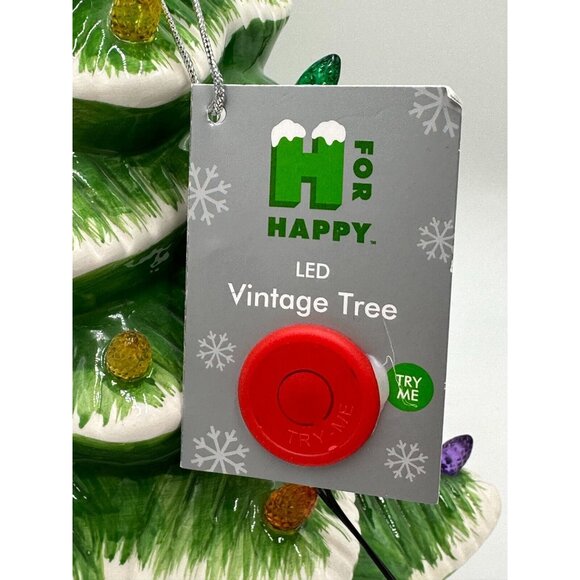 New Pre Lit Ceramic Christmas Tree Tabletop Decor 16" LED Lights Timer Nostalgic - Picture 4 of 9